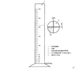 带刻度圆筒,并使液面逐渐升高从圆筒顶部向下观察底部的黑色双十字线